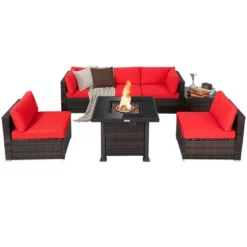 Tangkula 7-Piece Outdoor Rattan Sectional Sofa Set with 50,000 BTU Propane Fire Pit Table 21 Tangkula 7-Piece Outdoor Rattan Sectional Sofa Set with 50,000 BTU Propane Fire Pit Table -Tangkula Shop GUEST 8809d78c 8351 4185 bded 950e58476cd3