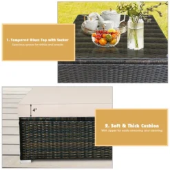 Tangkula 5PCS Rattan Sectional Sofa Set Patio Furniture Set W/ Beige Cushion Pillow 15 Tangkula 5PCS Rattan Sectional Sofa Set Patio Furniture Set W/ Beige Cushion Pillow -Tangkula Shop GUEST 881be656 7860 407d 8d2b ca274ff4382b