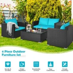 Tangkula 4PC Patio Rattan Wicker Conversation Furniture Set Sectional Sofa & Coffee Table 14 Tangkula 4PC Patio Rattan Wicker Conversation Furniture Set Sectional Sofa & Coffee Table -Tangkula Shop GUEST 88220736 689c 4962 bda9 9891c11f950c