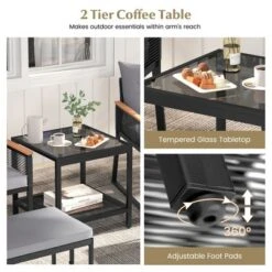 Tangkula 5 Piece Patio Conversation Set PE Rattan Wicker Chairs W/ 2 Ottomans Soft Cushions -Tangkula Shop GUEST 88ec2ef8 ebbc 4693 b2d2 ddff71b4f434