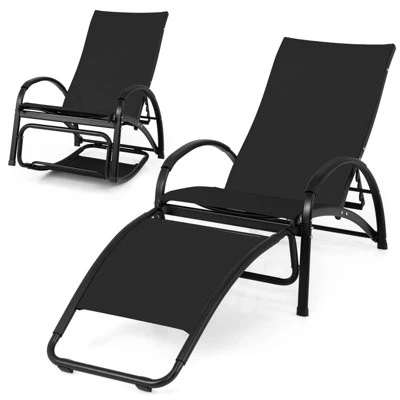 Tangkula Rocking Chair Outdoor 2-in-1 Convertible Lounge Chair With 4-Level Adjustable Backrest Heavy-Duty Aluminum Frame Patio Sun Lounger Rocker 9 Tangkula Rocking Chair Outdoor 2-in-1 Convertible Lounge Chair With 4-Level Adjustable Backrest Heavy-Duty Aluminum Frame Patio Sun Lounger Rocker - Image 9