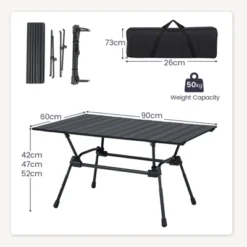 Tangkula Folding Camping Table Collapsible Aluminum Roll Up Beach Table With Carrying Bag 4-Level Adjustable Height Dark/Silver 10 Tangkula Folding Camping Table Collapsible Aluminum Roll Up Beach Table With Carrying Bag 4-Level Adjustable Height Dark/Silver -Tangkula Shop GUEST 8a6264f4 a7e3 42e8 84e9 33c0ee0be233