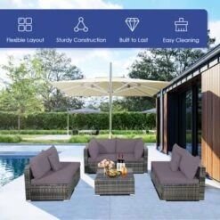 Tangkula 7 PCS Outdoor Patio Furniture Set All-Weather PE Rattan Sofa Set W/Coffee Table & Cushions -Tangkula Shop GUEST 8a6f0b0a 6f4a 4d5e ae40 28cd08c7e890
