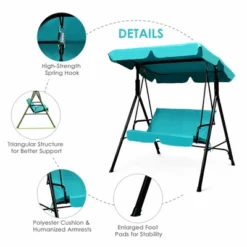 Tangkula Blue Outdoor Swing Canopy Patio Swing Chair 2-Person Canopy Hammock -Tangkula Shop GUEST 8ac0e7a8 1a51 4681 8396 666e4a486f6f