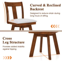 Tangkula Swivel Dining Chairs Set Of 4 Dining Room Chairs W/ Rubber Wood Frame -Tangkula Shop GUEST 8b011c36 bfba 4232 bd58 f2114007a2a7