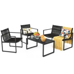 Tangkula 4 PCS Patio Furniture Sofa Set Loveseat Coffee Table For Backyard Balcony & Poolside 10 Tangkula 4 PCS Patio Furniture Sofa Set Loveseat Coffee Table For Backyard Balcony & Poolside -Tangkula Shop GUEST 8b1440ca 04ee 4d48 ac2b d28ab7e887a8
