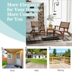 Tangkula 3 Pieces Outdoor Eucalyptus Wood Bistro Set Modern Hand-Woven PE Wicker Conversation Set -Tangkula Shop GUEST 8c49a521 1cbb 456c 9fc9 5757b8299b36