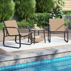Tangkula 3-Piece Bistro Set Patio Chairs & Side Table W/ Storage Basket Breathable Mesh Fabric -Tangkula Shop GUEST 8cb562d5 3d02 4b86 a1e1 133e8c842377