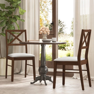 Tangkula Dining Chairs Set Of 4 Upholstered Kitchen Side Chairs W/ Rubber Wood Frame 3 Tangkula Dining Chairs Set Of 4 Upholstered Kitchen Side Chairs W/ Rubber Wood Frame - Image 3