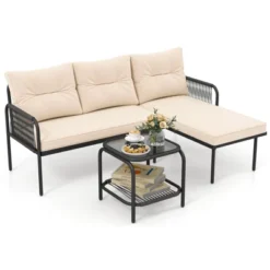Tangkula 3-Piece L-Shaped Outdoor Rattan Sectional Sofa Set with Coffee Table -Tangkula Shop GUEST 8d93783e fd17 476f b695 ee870b36ebf6