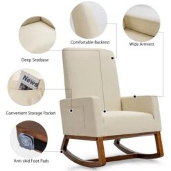 Tangkula Mid Century Rocking Chair Comfortable Rocker Modern High Back Armchair Beige 12 Tangkula Mid Century Rocking Chair Comfortable Rocker Modern High Back Armchair Beige -Tangkula Shop GUEST 8dc0067c d190 4b77 bf61 16c389d995b2