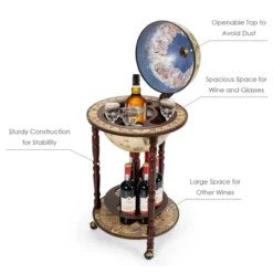 Tangkula 17" Wood Globe Bar Stand 16th Century Italian Rack Drinks Bottle Shelf Cart 16 Tangkula 17" Wood Globe Bar Stand 16th Century Italian Rack Drinks Bottle Shelf Cart -Tangkula Shop GUEST 8ddfb350 d85f 4f8a 968b bf556a2eeb22