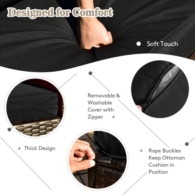 Tangkula 9-Piece Patio Sectional Set with 60,000 BTU Propane Fire Pit Table 4 Tangkula 9-Piece Patio Sectional Set with 60,000 BTU Propane Fire Pit Table - Image 4