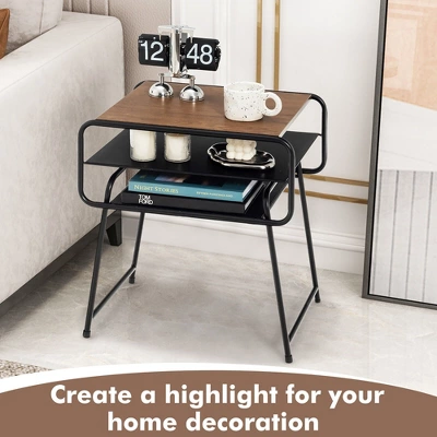 Tangkula 3-tier Side End Sofa Display Table Compact Nightstand For Bedroom Living Room 8 Tangkula 3-tier Side End Sofa Display Table Compact Nightstand For Bedroom Living Room - Image 8