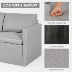 Tangkula Convertible L-shaped Sectional Sofa Couch Chaise W/ Ottoman Cushions -Tangkula Shop GUEST 8df98781 8357 4e52 90f7 9f8f4357cf90