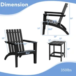 Tangkula 3PCS Patio Adirondack Chair Side Table Set Solid Wood Garden Deck Bistro Set Classic Furniture -Tangkula Shop GUEST 8e101953 78b5 4901 af95 06870451f3b8