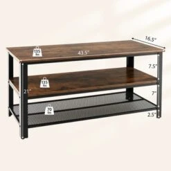 Tangkula Industrial TV Stand Media Entertainment Center With 2-tier Open Storage Shelves & Metal Frame TV Cabinet For TVs Up 16 Tangkula Industrial TV Stand Media Entertainment Center With 2-tier Open Storage Shelves & Metal Frame TV Cabinet For TVs Up -Tangkula Shop GUEST 8e732b97 1d9a 4075 b798 846facbd3d2b