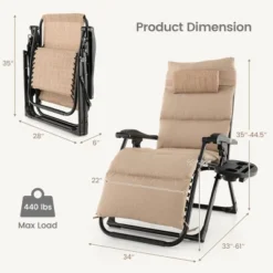Tangkula Zero Gravity Chair Folding Recliner Lounge Chair W/ Cushion Cup Holder -Tangkula Shop GUEST 8ee8004e cf49 4fa7 8113 5973e4b7242a