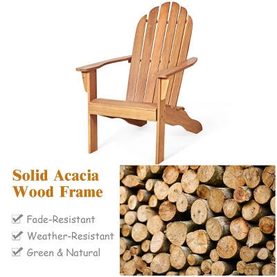 Tangkula 2PCS Classic Wooden Adirondack Chairs for Outdoor Patio & Garden 7 Tangkula 2PCS Classic Wooden Adirondack Chairs for Outdoor Patio & Garden - Image 7