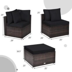 Tangkula 4PCS Rattan Patio Conversation Furniture Set Yard Outdoor W/ Black Cushion 17 Tangkula 4PCS Rattan Patio Conversation Furniture Set Yard Outdoor W/ Black Cushion -Tangkula Shop GUEST 8f96abce ba50 4496 a419 74da2af7fcb0