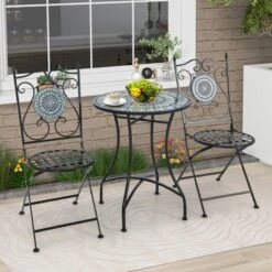 Tangkula 24-Inch Outdoor Bistro Table with Elegant Ceramic Tile Mosaic Top -Tangkula Shop GUEST 8f974195 74cf 4390 a173 e2eff1403222