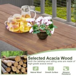 Tangkula 71" Patio Picnic Table Bench Set Outdoor Camping Table Set W/ Acacia Wood Tabletop & Seat 2" Umbrella Hole 11 Tangkula 71" Patio Picnic Table Bench Set Outdoor Camping Table Set W/ Acacia Wood Tabletop & Seat 2" Umbrella Hole -Tangkula Shop GUEST 8fa50be4 ec1b 4c5b a59c bd43ead176e0