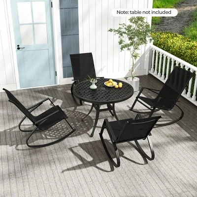 Tangkula 4-Piece Patio Rocking Chairs - Ergonomic Outdoor Seating Set 2 Tangkula 4-Piece Patio Rocking Chairs - Ergonomic Outdoor Seating Set - Image 2