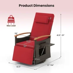 Tangkula Set Of 2 Outdoor 360° Swivel Rattan Recliner Chair Patio Wicker Chaise Lounge Chair 16 Tangkula Set Of 2 Outdoor 360° Swivel Rattan Recliner Chair Patio Wicker Chaise Lounge Chair -Tangkula Shop GUEST 903a65ec 8432 41c1 b37e 8f40cdb730d6
