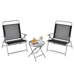 Tangkula 3 Piece Patio Folding Chair Set W/ Coffee Table & Extra-Large Seat Porch Backyard Poolside 17 Tangkula 3 Piece Patio Folding Chair Set W/ Coffee Table & Extra-Large Seat Porch Backyard Poolside -Tangkula Shop GUEST 90744c90 6b42 436a 94a2 3a070002ba33