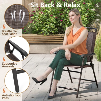 Tangkula 3 PCS Outdoor Bistro Dining Furniture Set W/1.57" Umbrella Hole Rippled 6 Tangkula 3 PCS Outdoor Bistro Dining Furniture Set W/1.57" Umbrella Hole Rippled - Image 6