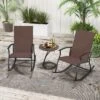 Tangkula Set of 2 Outdoor Rocking Chairs with Breathable Fabric - Brown