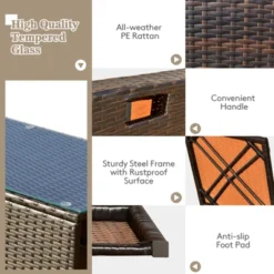 Tangkula 9 PCS Outdoor Patio Furniture Set W/ 30" Propane Fire Pit Table PE Wicker Space-Saving Sectional Sofa W/ Storage Box And Cushions Black/Gray/Navy/Red/Turquoise/Off White -Tangkula Shop GUEST 90fa2cce e3aa 4d35 abcf d42369952561 1