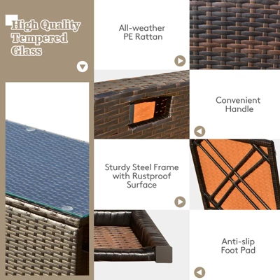 Tangkula 9-Piece Patio Sectional Set with 60,000 BTU Propane Fire Pit Table 5 Tangkula 9-Piece Patio Sectional Set with 60,000 BTU Propane Fire Pit Table - Image 5