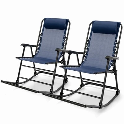 Tangkula 2-Piece Patio Folding Rocking Chair Set - Portable Outdoor Lounge Rocker 9 Tangkula 2-Piece Patio Folding Rocking Chair Set - Portable Outdoor Lounge Rocker - Image 9