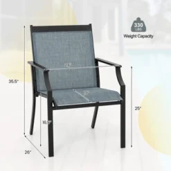 Tangkula Set of 4 Outdoor Patio Dining Chairs with Comfortable Armrests -Tangkula Shop GUEST 912624de 729b 4572 b6cc 7f401dbdddfc