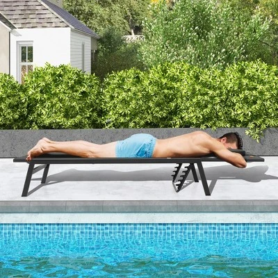Tangkula Patio Sunbathing Lounge Chair W/ Face Hole & Detachable Head Pillows Poolside 2 Tangkula Patio Sunbathing Lounge Chair W/ Face Hole & Detachable Head Pillows Poolside - Image 2