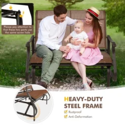 Tangkula 2-Person Outdoor Glider Chair Patio Rocking Lounge Chair W/ Breathable Fabric -Tangkula Shop GUEST 920f83a7 3c85 4303 8078 3670b344f77e