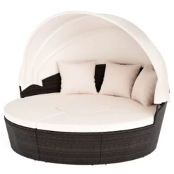 Tangkula Outdoor Round Daybed with Retractable Canopy and Sectional Seating 9 Tangkula Outdoor Round Daybed with Retractable Canopy and Sectional Seating -Tangkula Shop GUEST 921fec57 5d2e 4ec5 9738 918e12830aa4