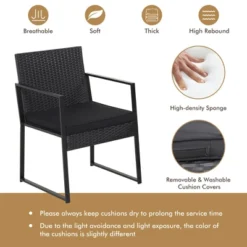 Tangkula 3PCS Patio Rattan PE Wicker Bistro Set Outdoor Furniture Set W/ Table & Cushion -Tangkula Shop GUEST 9264b9fc c996 4325 9e26 d32666de6fdc