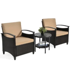Tangkula 3-Piece Rattan Sofa Chair Patio Conversation Set With Coffee Table & Cushions 10 Tangkula 3-Piece Rattan Sofa Chair Patio Conversation Set With Coffee Table & Cushions -Tangkula Shop GUEST 92fce8e3 03bf 466c 9338 e1f742a06581