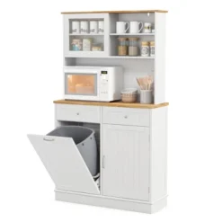 Tangkula Double Tilt Out Trash Cabinet W/ Hutch Kitchen Pantry Storage Cabinet White 19 Tangkula Double Tilt Out Trash Cabinet W/ Hutch Kitchen Pantry Storage Cabinet White -Tangkula Shop GUEST 9371babe fecd 4859 afde 96636fa66530