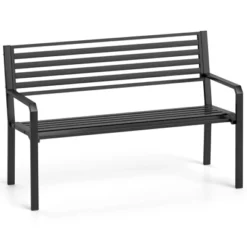 Tangkula 50" Outdoor Metal Park Bench For 2-3 People W/ Armrests & Backrest For Backyard 17 Tangkula 50" Outdoor Metal Park Bench For 2-3 People W/ Armrests & Backrest For Backyard -Tangkula Shop GUEST 93773374 00e9 44c7 b650 13563634d00b
