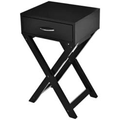Tangkula Modern Versatile Nightstand X-shape Wooden End Table With Drawer Accent Side Table For Bedroom Black/White -Tangkula Shop GUEST 93955319 0af5 469e 94d7 f03201529b15