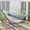 Tangkula Portable Indoor Outdoor 2-Person Double Hammock Set W/ Stand And Carrying Cases