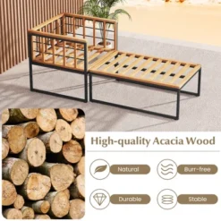 Tangkula 2pcs Outdoor Chaise Lounge Chair Acacia Wood Heavy Duty 1200 Lbs Weight Capacity -Tangkula Shop GUEST 9408538e e4ca 44f6 9493 a0c74e35dc19
