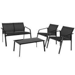 Tangkula 4PCS Patio Conversation Futniture Set W/ Fabric And Anti-Rust Steel Frame -Tangkula Shop GUEST 940da081 9893 429f a7c9 d8f15db09101