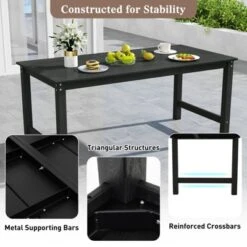 Tangkula 67" HDPE Outdoor Dining Table - 6 Person All-Weather Patio Table -Tangkula Shop GUEST 946e3a19 9f4f 435d 96bc 1e116ac13d5f