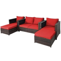 Tangkula 5-Piece Outdoor Wicker Conversation Set with Removable Cushions 14 Tangkula 5-Piece Outdoor Wicker Conversation Set with Removable Cushions -Tangkula Shop GUEST 947f9a94 4a45 447c 9bd9 1df26a093557