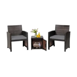 Tangkula 3 Pieces Outdoor PE Wicker Bistro Set With Waterproof Cover For Porch Balcony Garden And Poolside, Red/Off White/Grey/Turquoise 19 Tangkula 3 Pieces Outdoor PE Wicker Bistro Set With Waterproof Cover For Porch Balcony Garden And Poolside, Red/Off White/Grey/Turquoise -Tangkula Shop GUEST 94c135ce 0bb8 4142 bb08 3c3cb8024e57