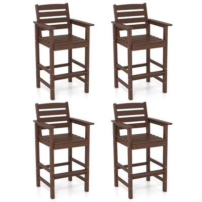 Tangkula Patio Bar Stools Set Of 4 Tall Adirondack Chair W/ Backrest Armrests & Footrests 10 Tangkula Patio Bar Stools Set Of 4 Tall Adirondack Chair W/ Backrest Armrests & Footrests - Image 10